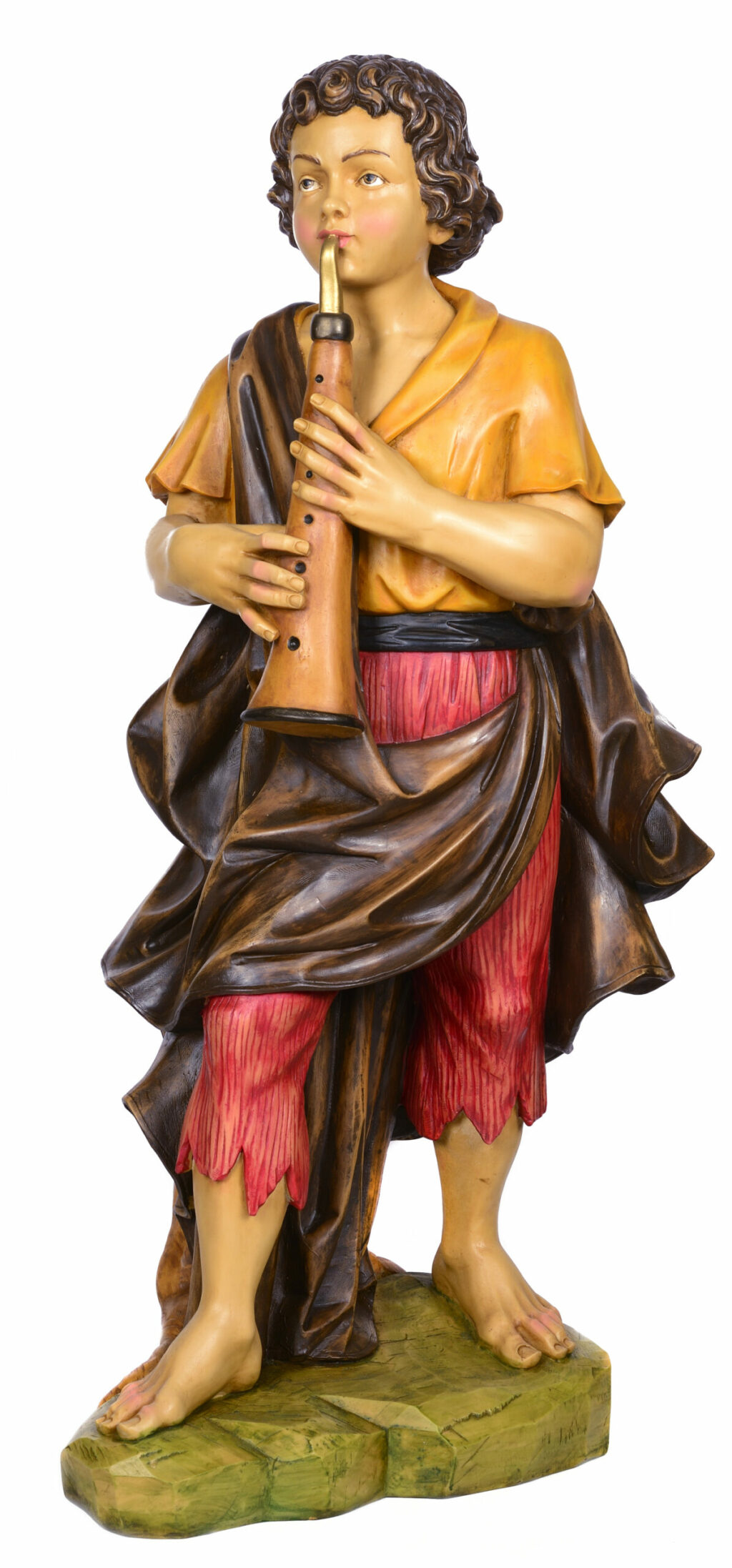 Pastore con piffero per Presepe da 95 cm.