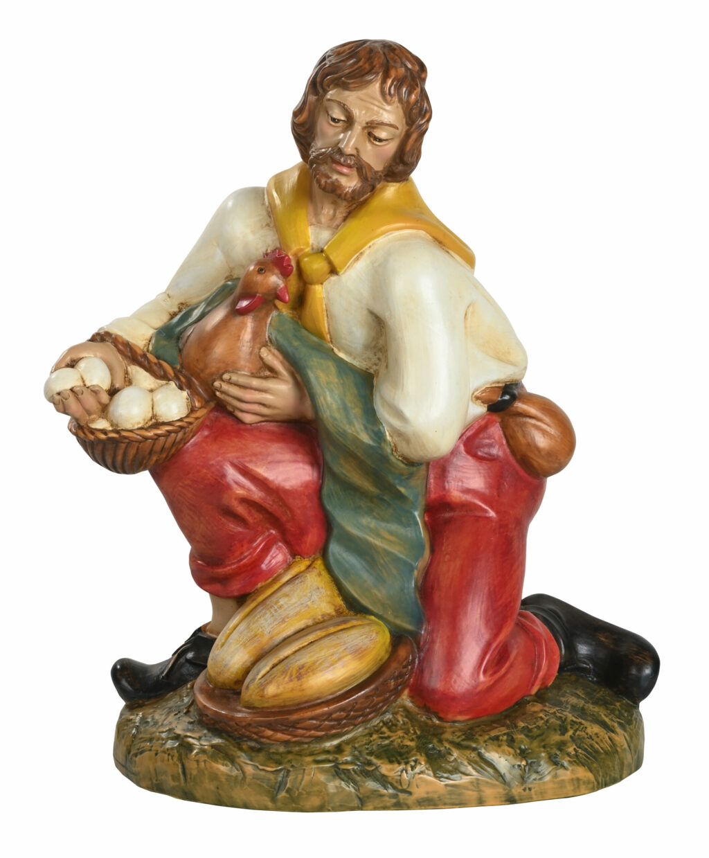 Pastore con uova per Presepe da 53 cm.