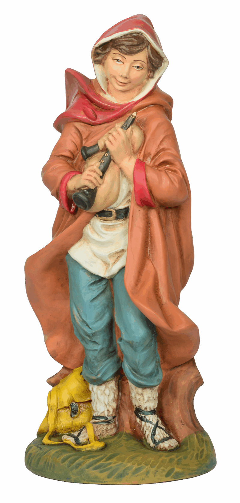 Pastore con piffero per Presepe da 40 cm.