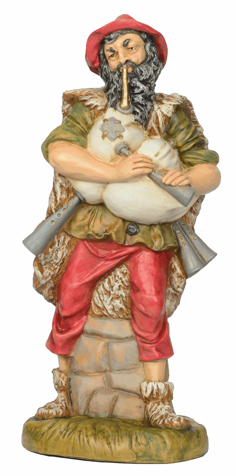 Pastore con zampogna per Presepe da 40 cm.