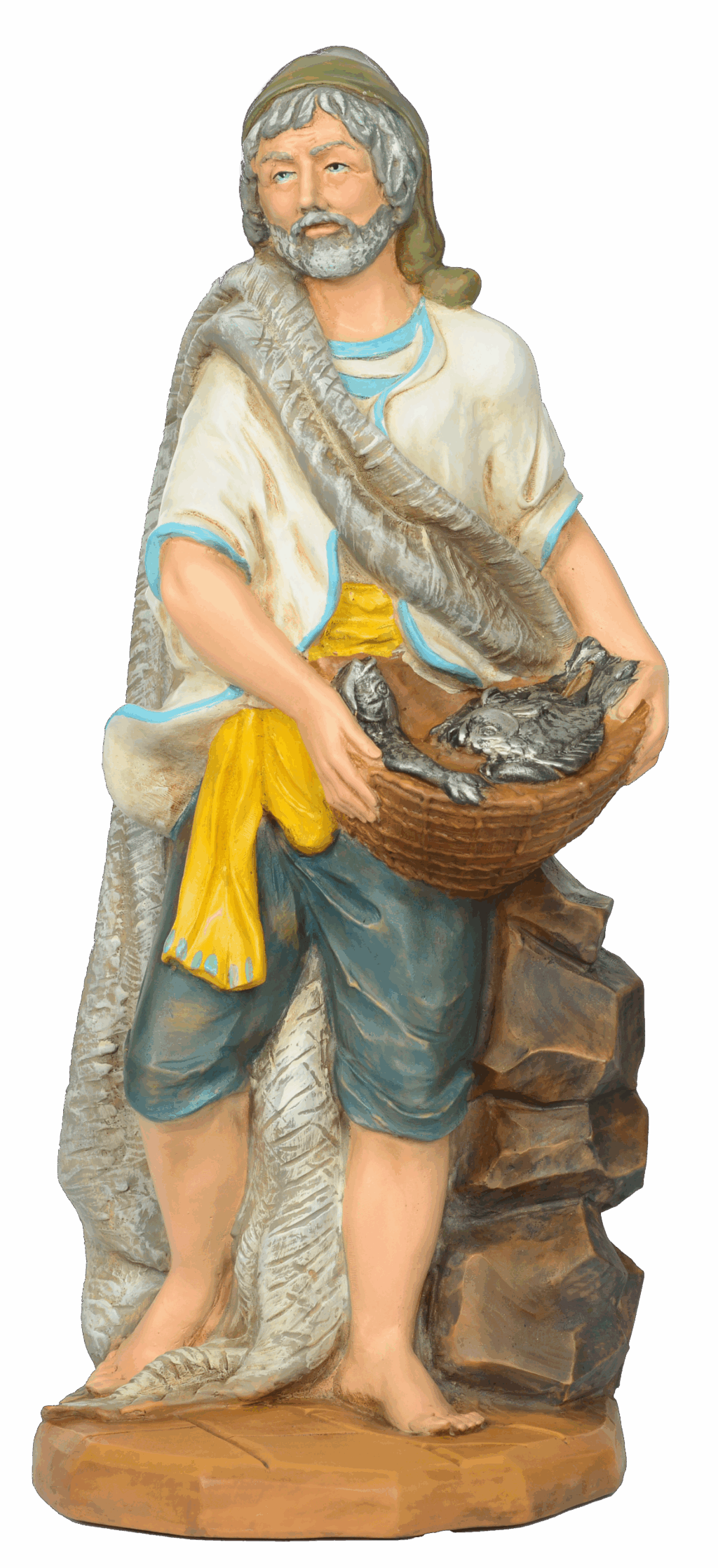 Pastore con pesci per Presepe da 40 cm.