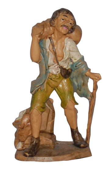 Statuina con sacco per Presepe da 10 cm.