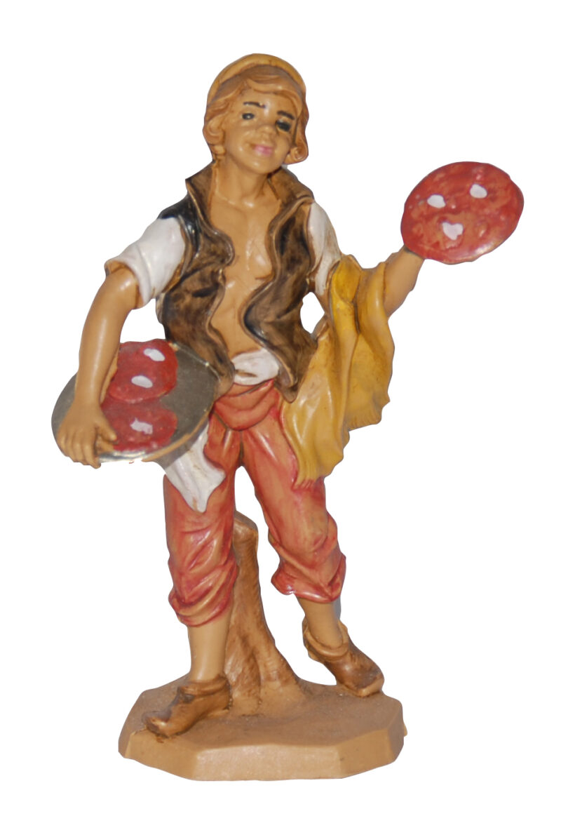 Statuina con pizza per Presepe da 10 cm.