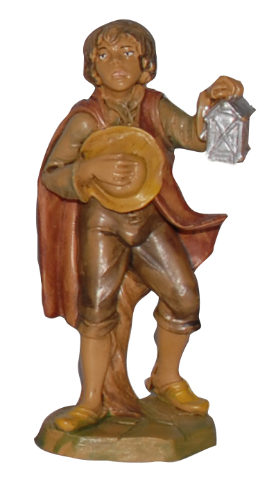 Statuina con lanterna per Presepe da 10 cm.