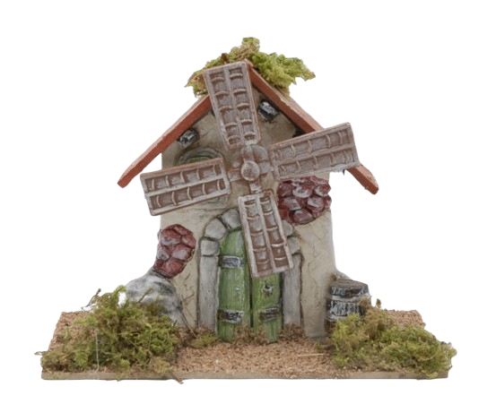 Mulino a vento elettrico adatto per Presepe da 10 cm.