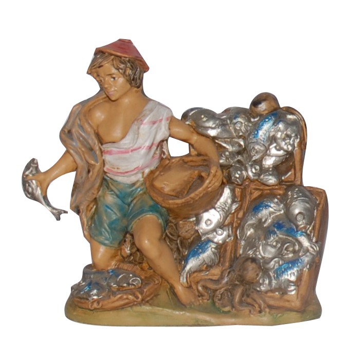 Statuina pescivendolo per Presepe da 10 cm.
