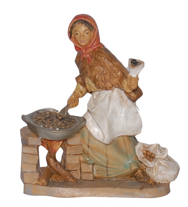 Statuina caldarrostaia per Presepe da 10 cm.