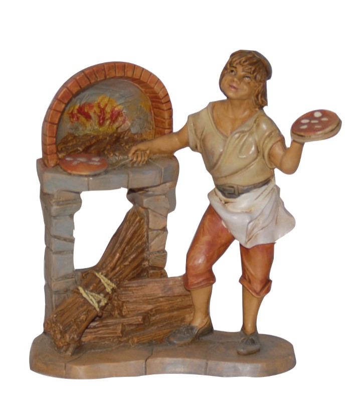 Statuina pizzaiolo per Presepe da 13 cm.