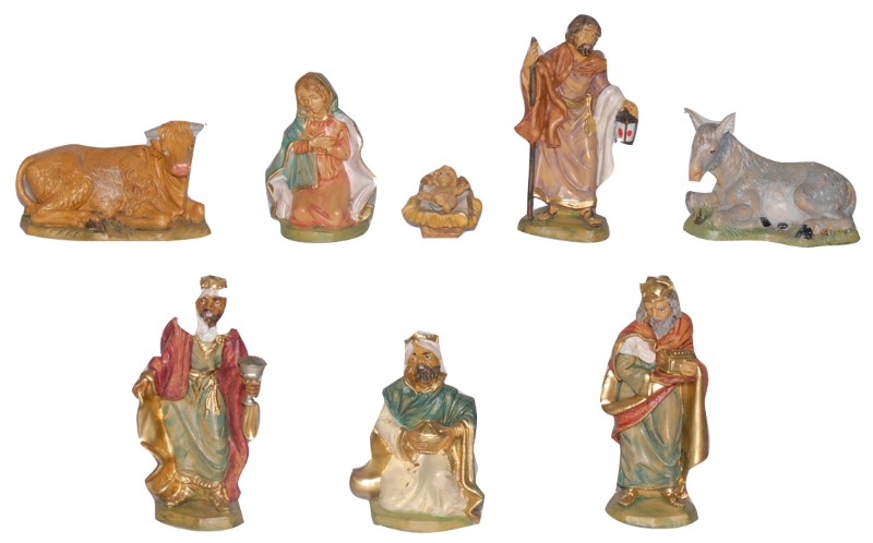 Set Natività da 8 pezzi adatto a Presepe da  10 cm.