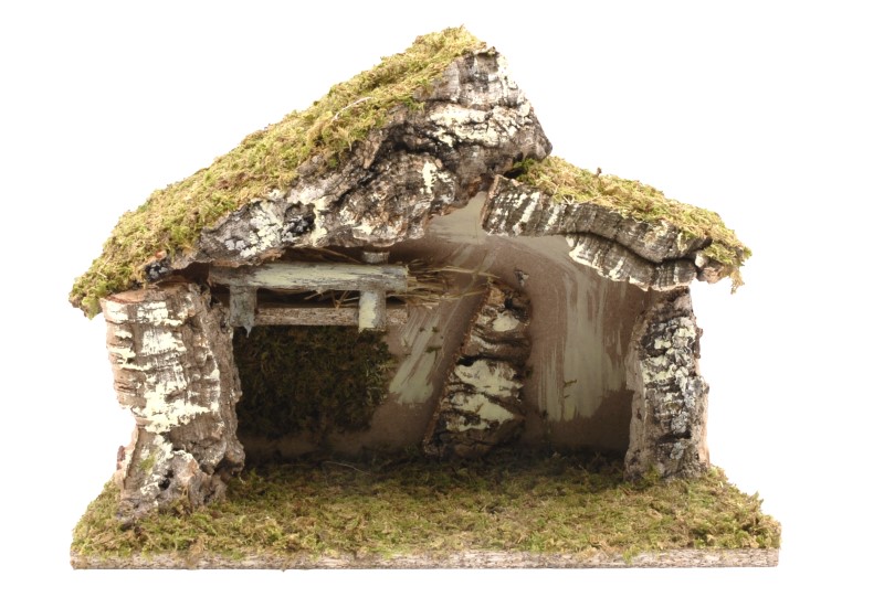 Capanna vuota adatta a figure Presepe alte 10 cm.