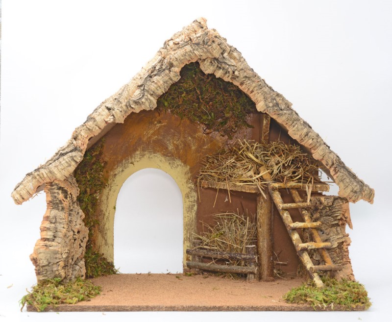 Capanna vuota adatta a figure Presepe alte 16 cm.