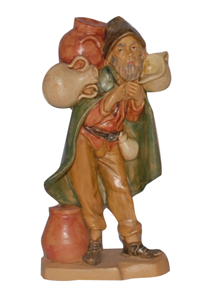 Statuina con otri per Presepe da 10 cm.