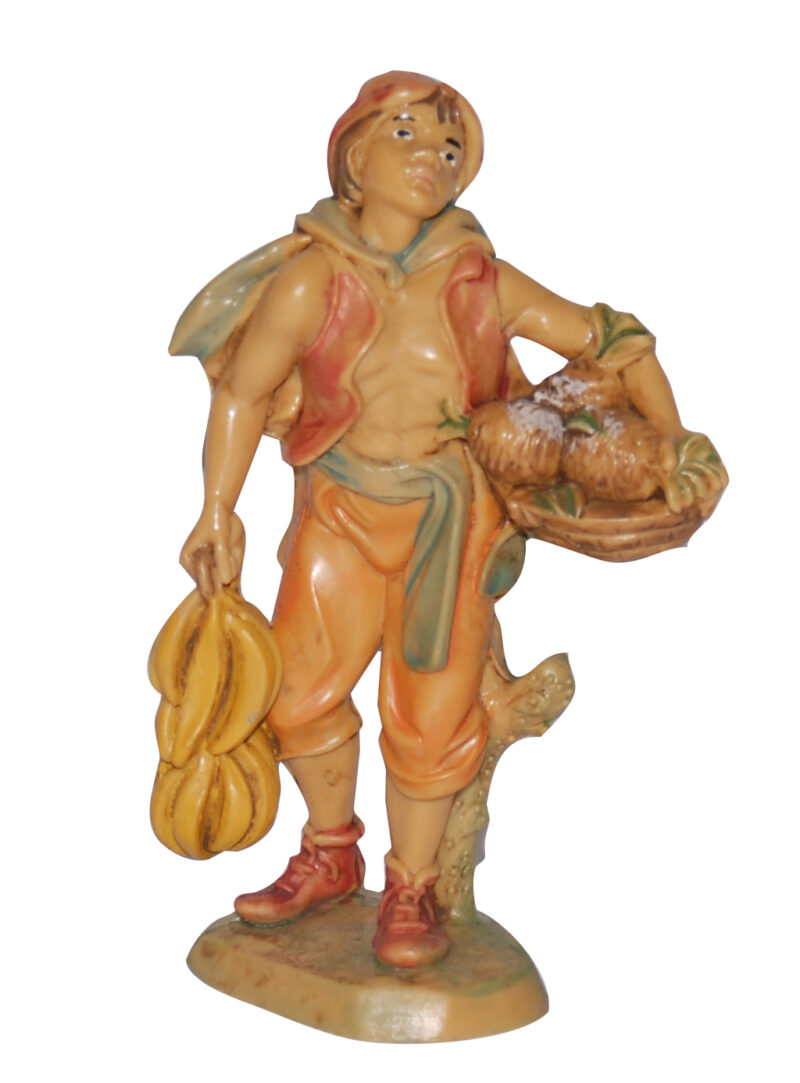 Statuina con frutta per Presepe da 10 cm.