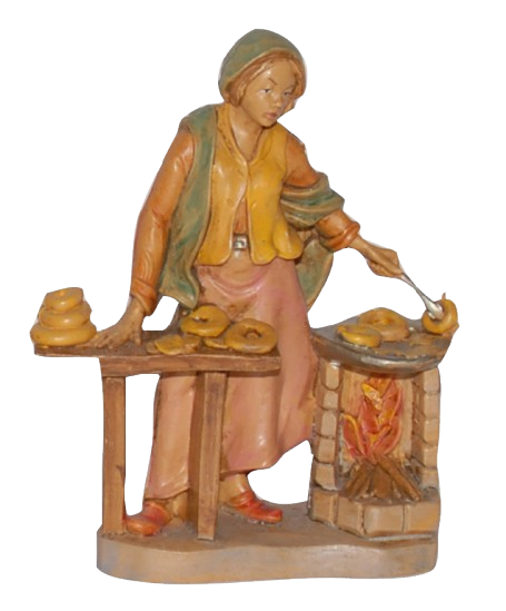 Statuina venditrice di ciambelle per Presepe da 10 cm.