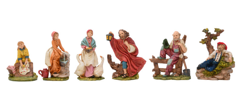 Set 6 Pastori adatti a Presepe da 12 cm.