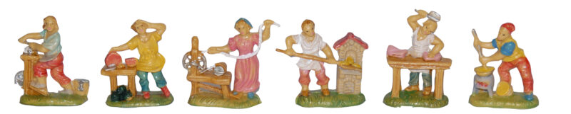 Pastori mestieri per Presepe da 4 cm.