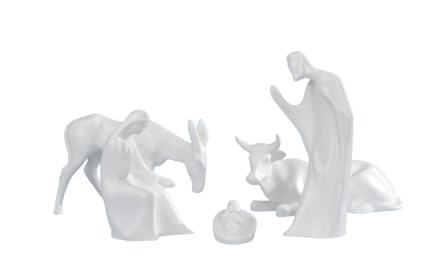 Set Natività 5 figure stilizzate in resina 20 cm.