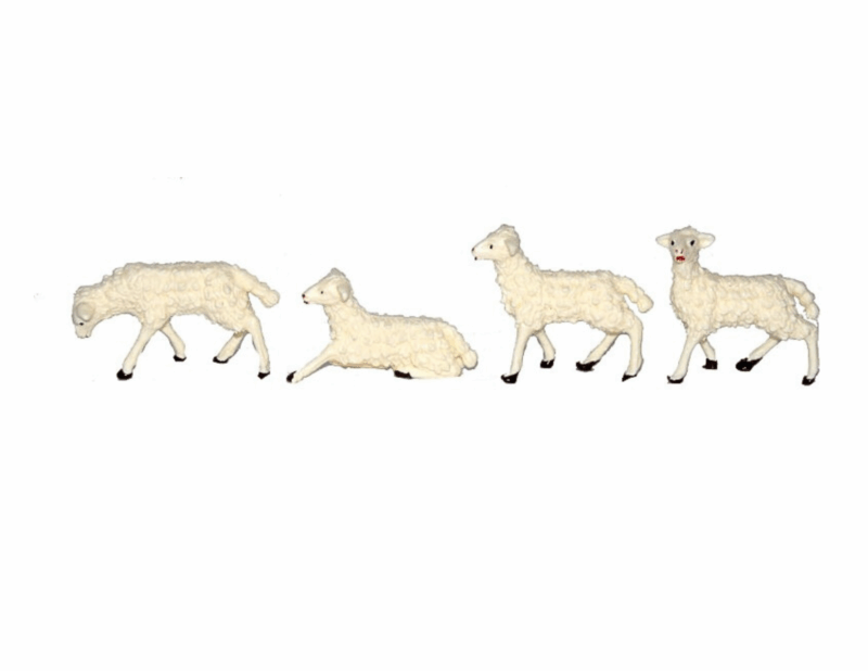 Set da 4 pecore per presepe 16 cm.