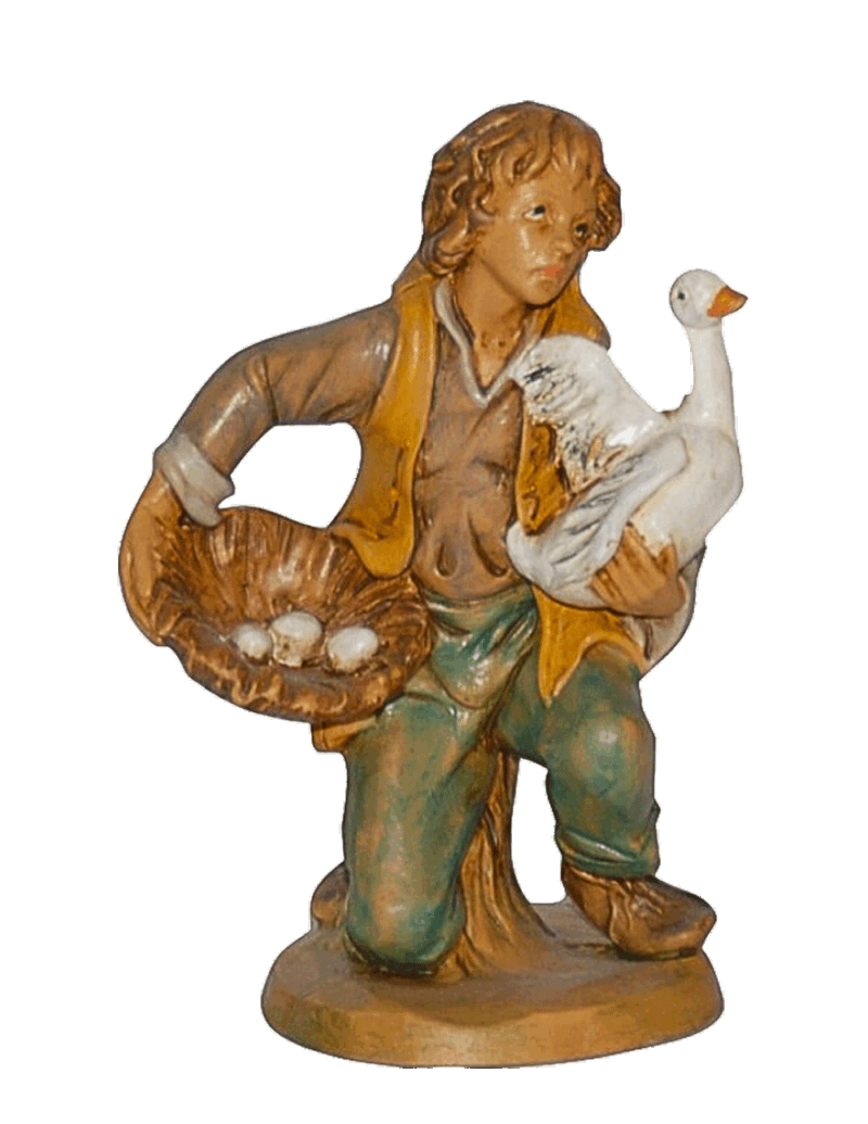 Pastore con oca per Presepe da 16 cm.