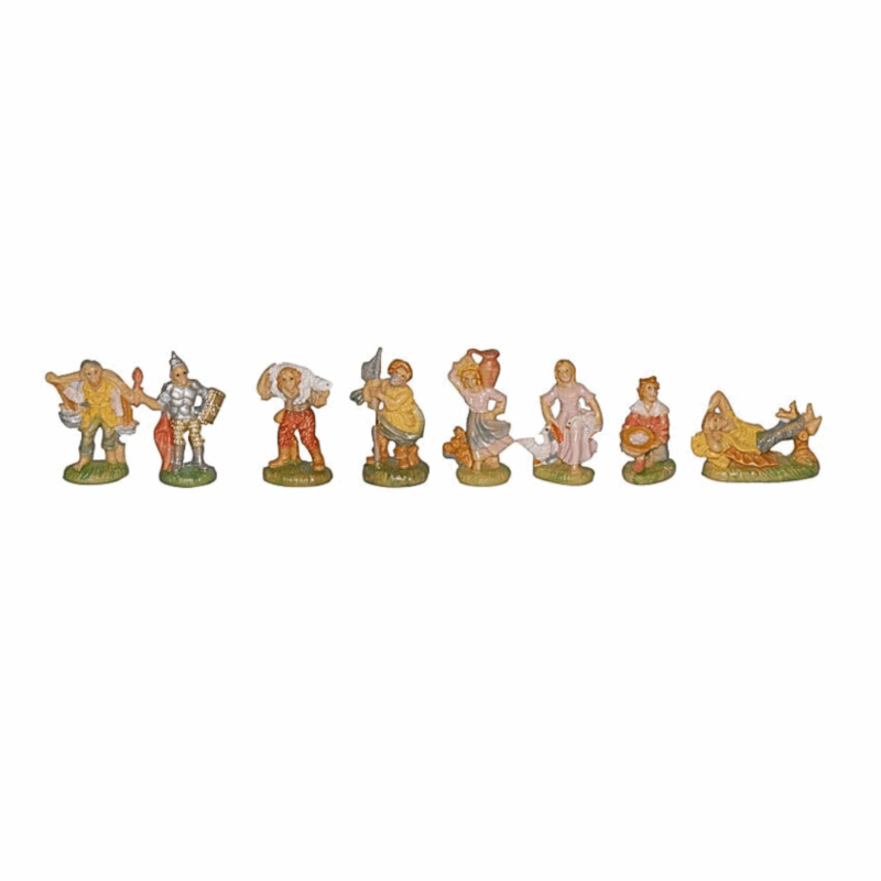 Set 8 Pastori adatti a Presepe da 4 cm.