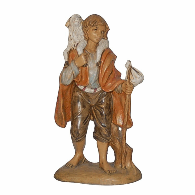 Pastore con pecora per Presepe da 13 cm.