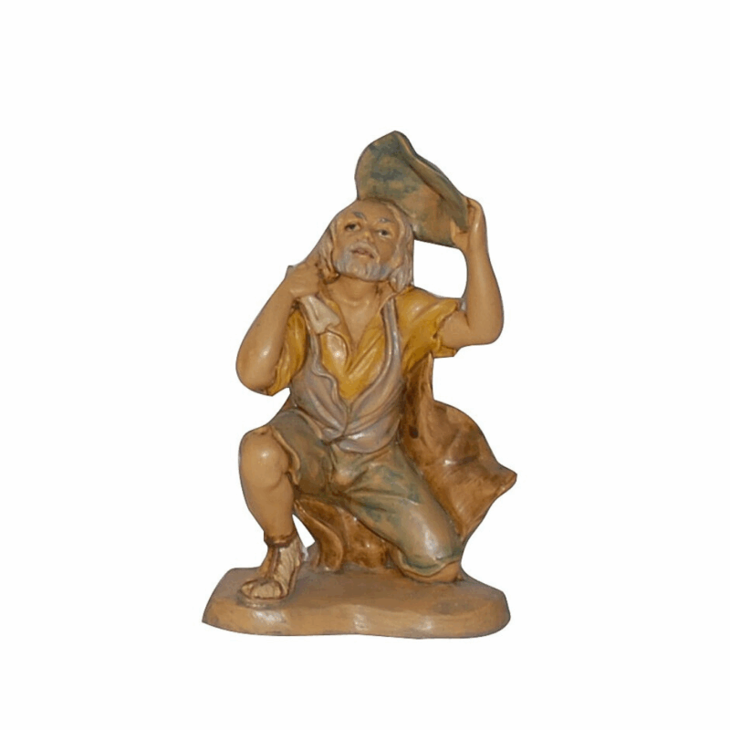 Statuina con sacco per Presepe da 13 cm.
