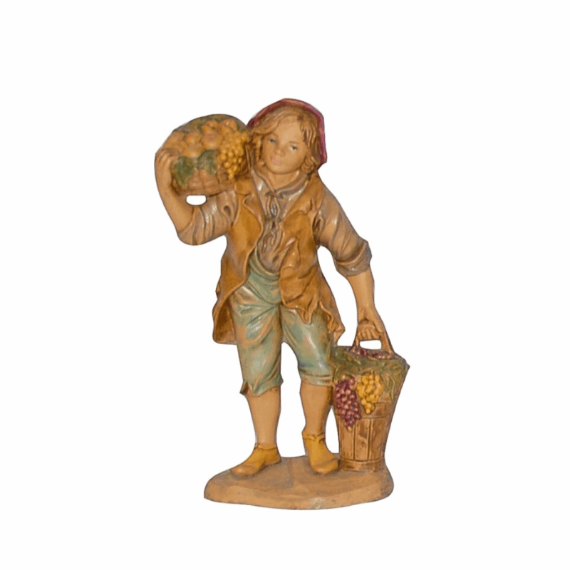 Statuina con frutta per Presepe da 13 cm.