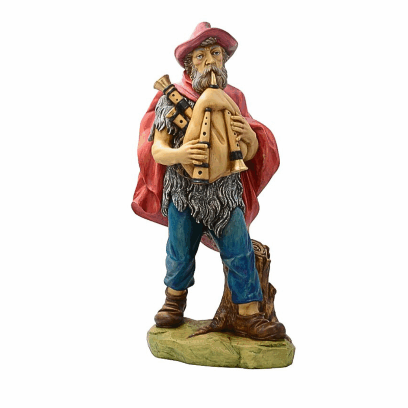 Statua con zampogna per Presepe da 65 cm.