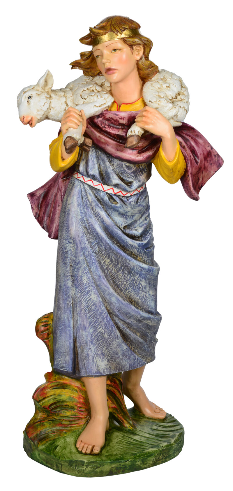 Pastore con pecora per Presepe da 110 cm.