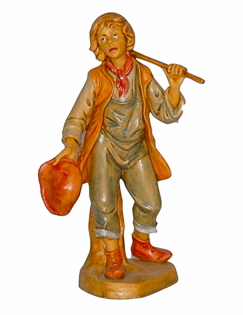 Statuina con bastone per Presepe da 16 cm.