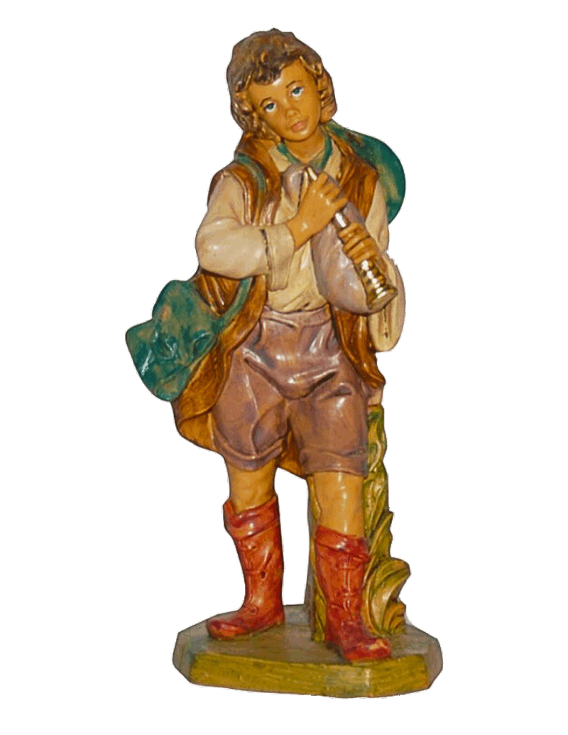 Statuina con piffero per Presepe da 16 cm.