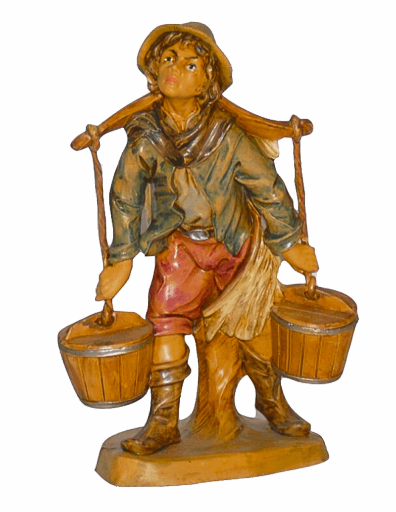 Statuina con secchi per Presepe da 16 cm.