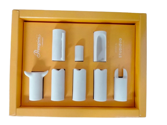 Presepini cm.6 "figure purezza" set 8 pezzi in stile moderno