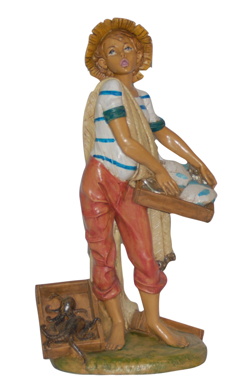 Uomo con pesci per Presepe da 30 cm.