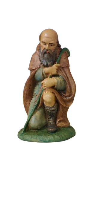 Uomo in ginocchio per Presepe da 30 cm.