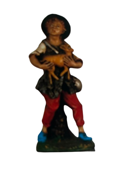 Pastore con capretta per Presepe da 20 cm.