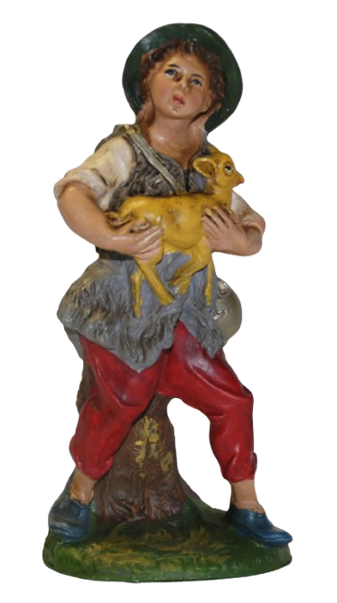 Pastore con capretta per Presepe da 20 cm.
