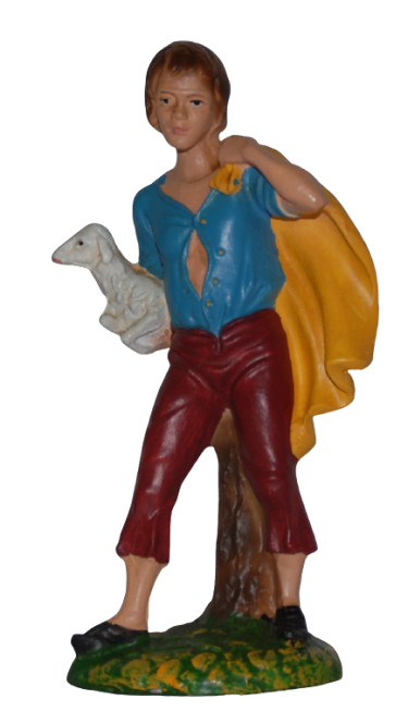 Pastore con pecora per Presepe da 20 cm.