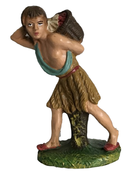 Uomo con cesta per Presepe da 20 cm.