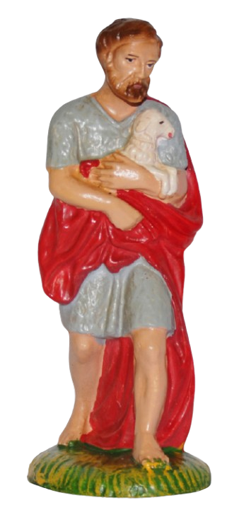 Pastore con pecora per Presepe da 20 cm.