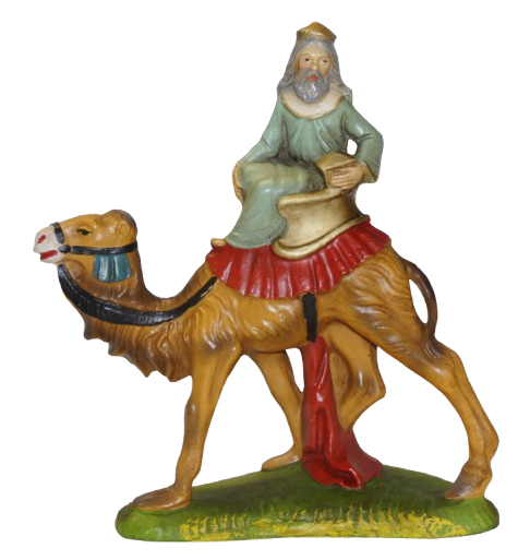 Re bianco a cammello per Presepe da 20 cm.